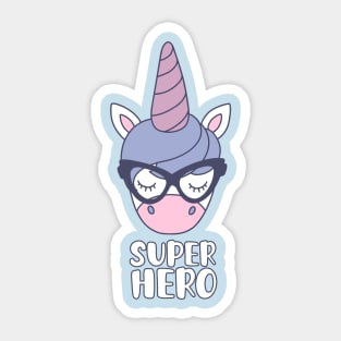 Super Hero Unicorn Sticker